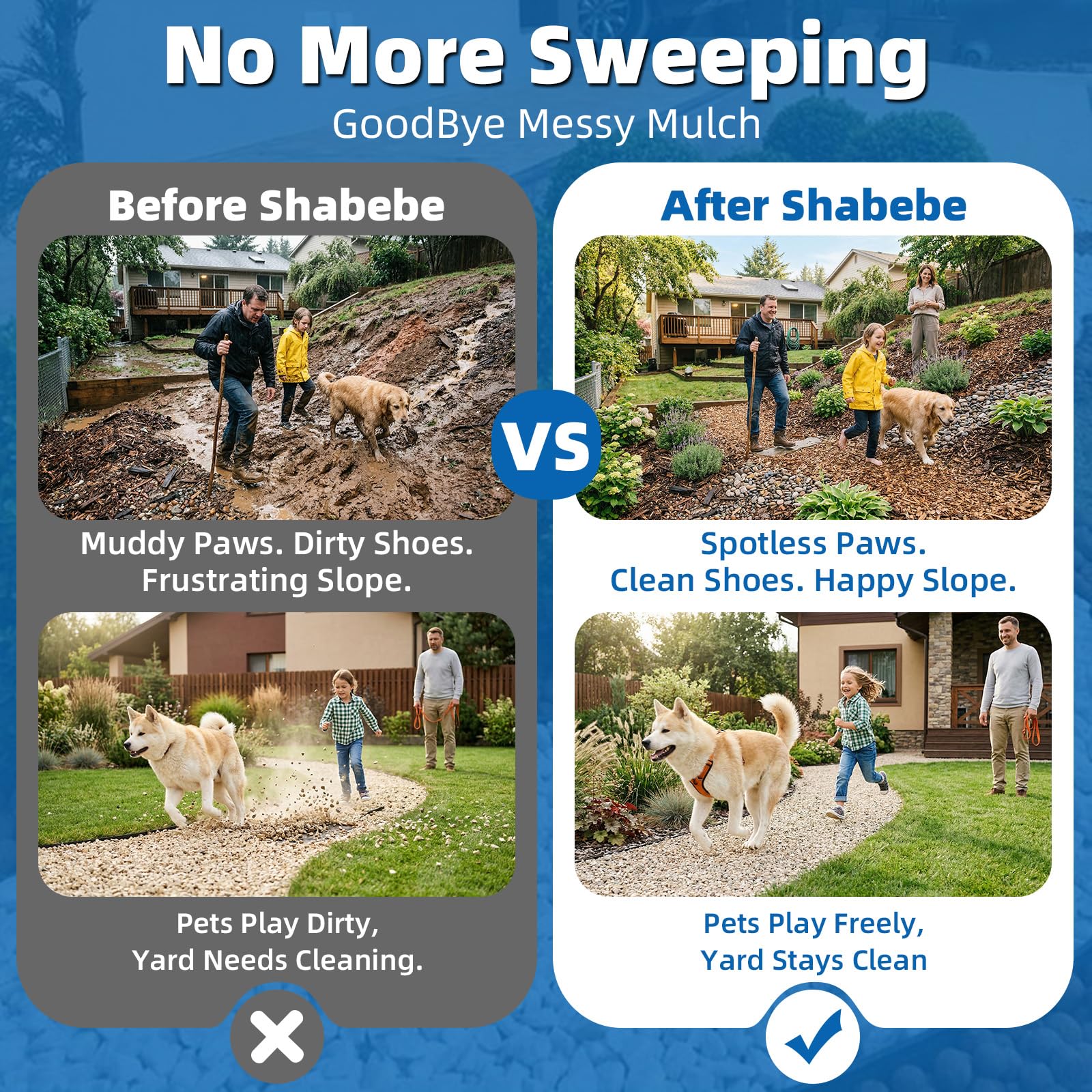 Shabebe Mulch Glue dries clear for discreet landscape bonding.