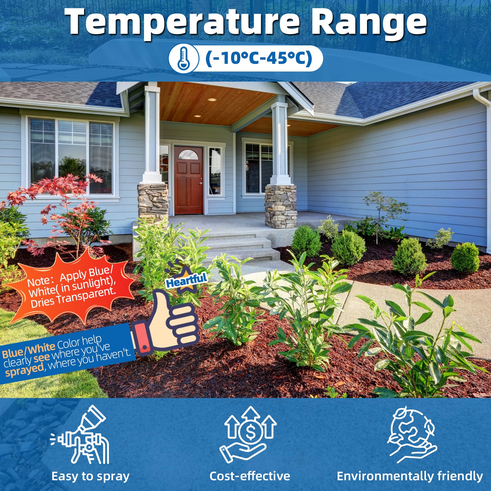 Shabebe Mulch Glue provides erosion control on slopes and borders.