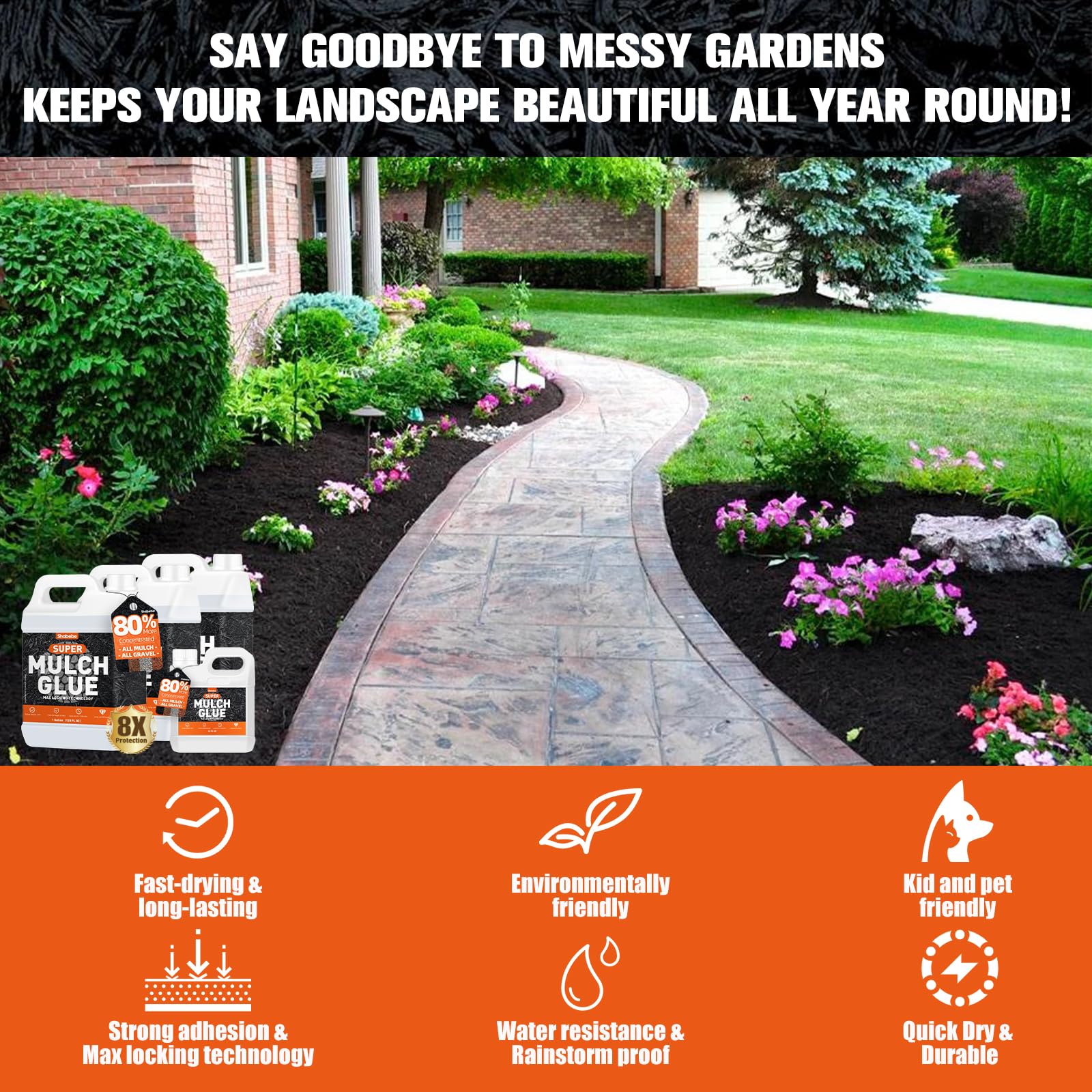Shabebe Mulch Glue provides erosion protection for slopes and pathways.