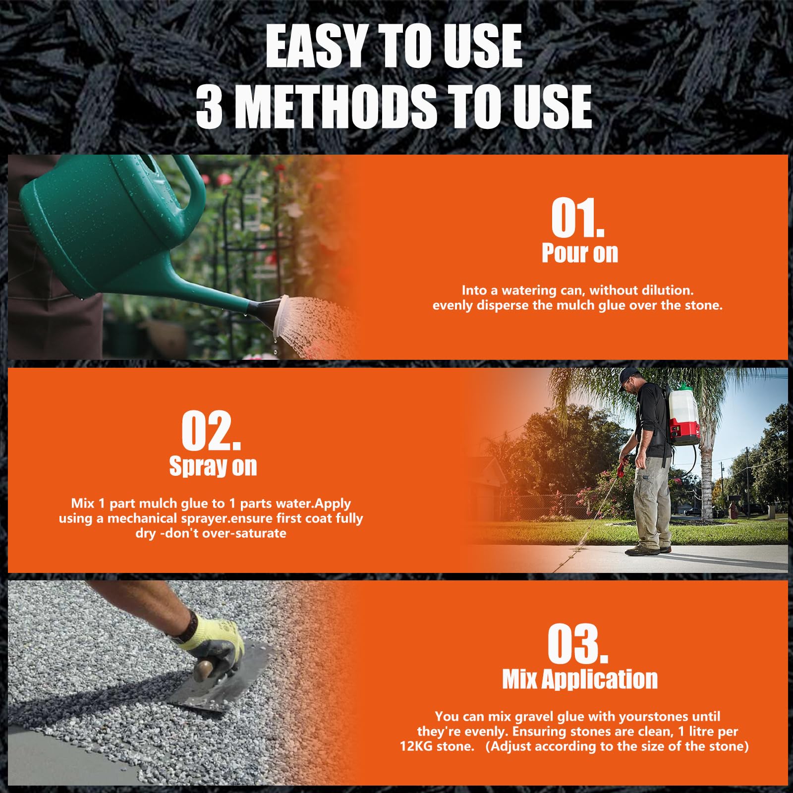 Shabebe Mulch Glue fast-drying formula in 12–24 hours