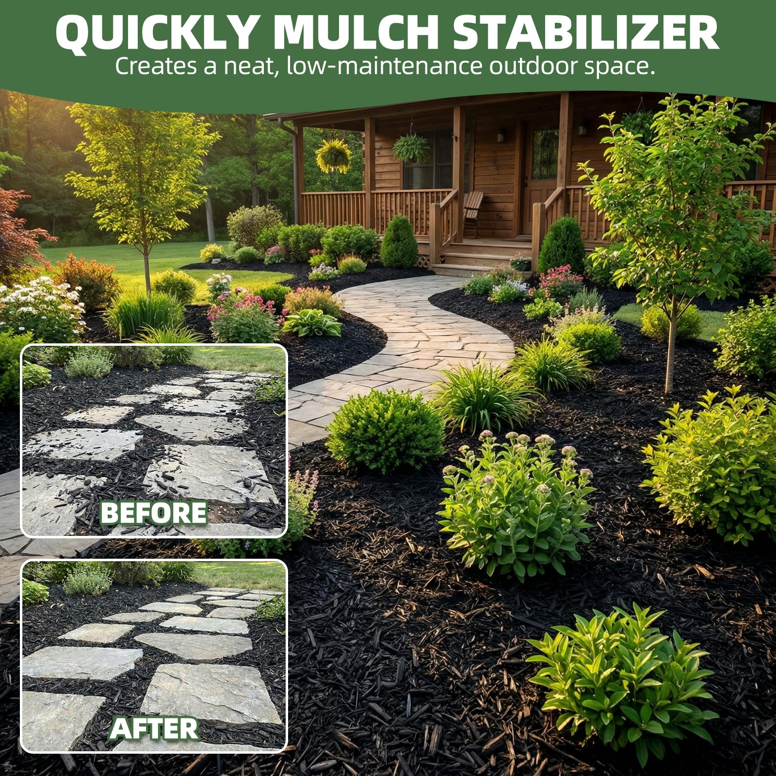 Shabebe Mulch Glue sprayer head enabling even distribution on gravel and mulch