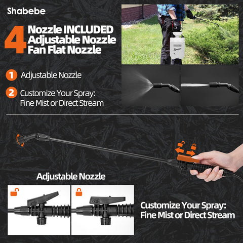 Shabebe Mulch Glue sprayer with four nozzles for clog-resistant spraying