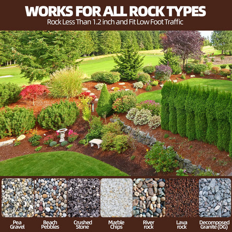 Shabebe Rock Glue dries clear to blend with pea gravel.