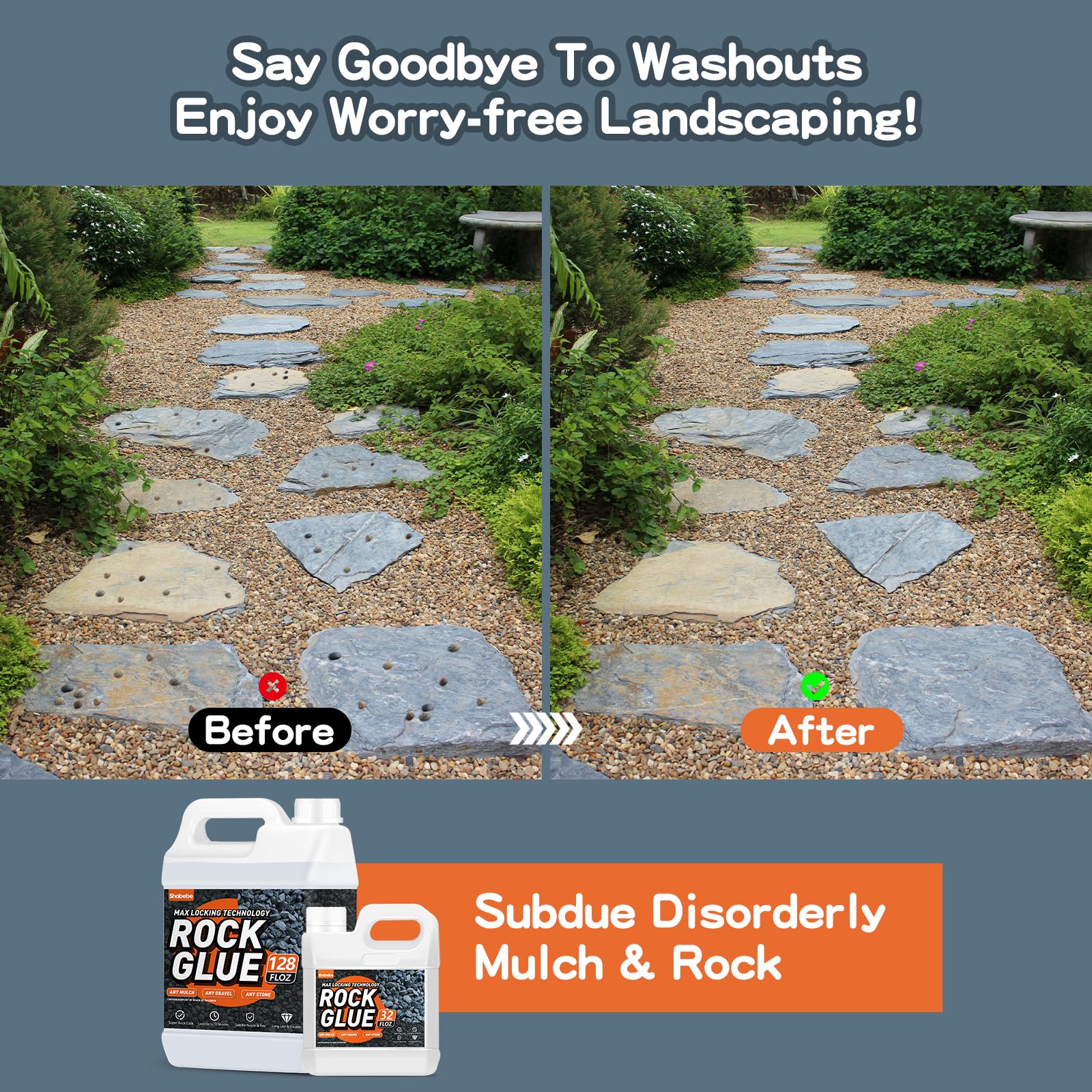 Shabebe Rock Glue spray on gravel demonstrating wind resistance and stability.