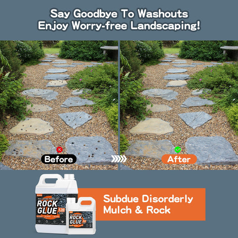 Shabebe Rock Glue spray on gravel demonstrating wind resistance and stability.