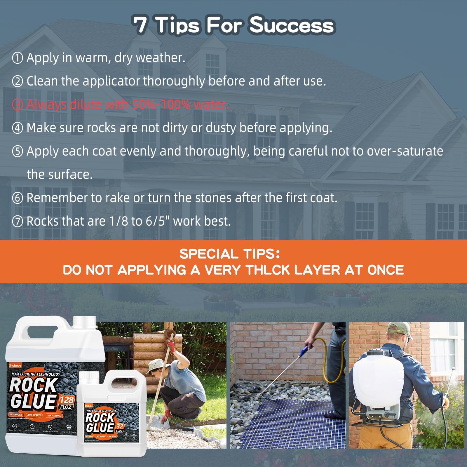 Shabebe Rock Glue withstands rain and wind for long-lasting landscape stability.