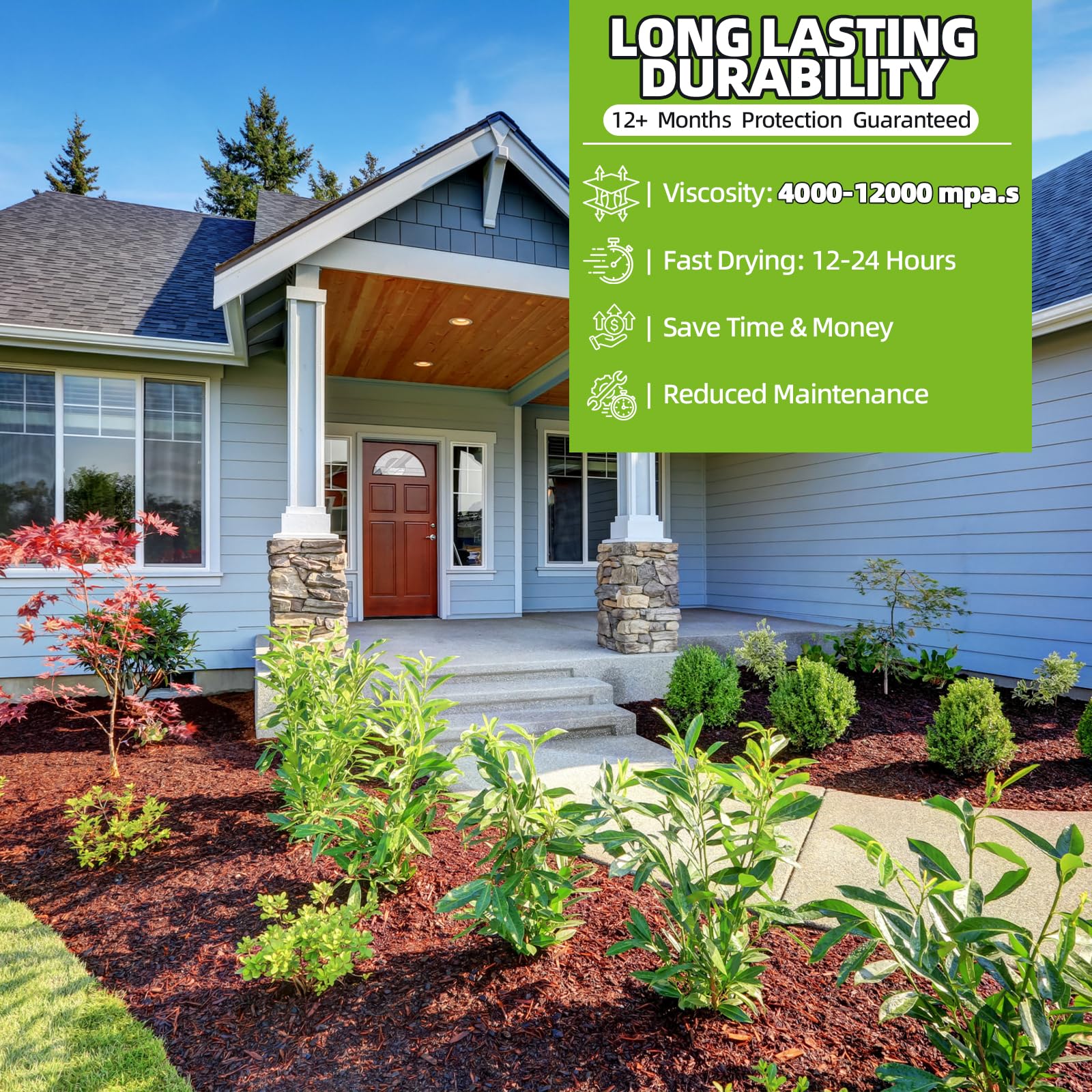 Shabebe Rock & Mulch Glue is water-permeable, protecting soil health and plant roots.