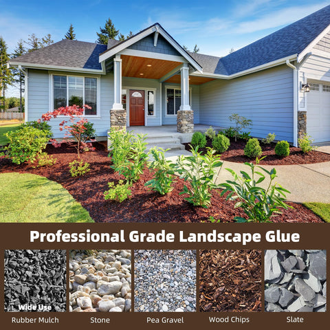 Shabebe Wood Chips Glue durable adhesion for mixed mulch beds.