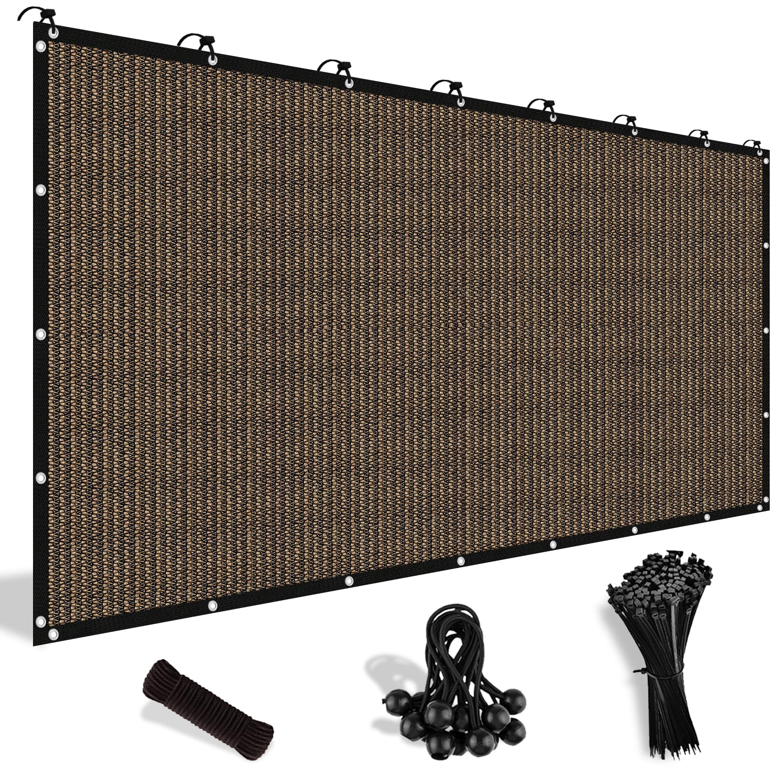 Shade&Beyond custom-size sun shade cloth with grommets for quick mounting and shade.