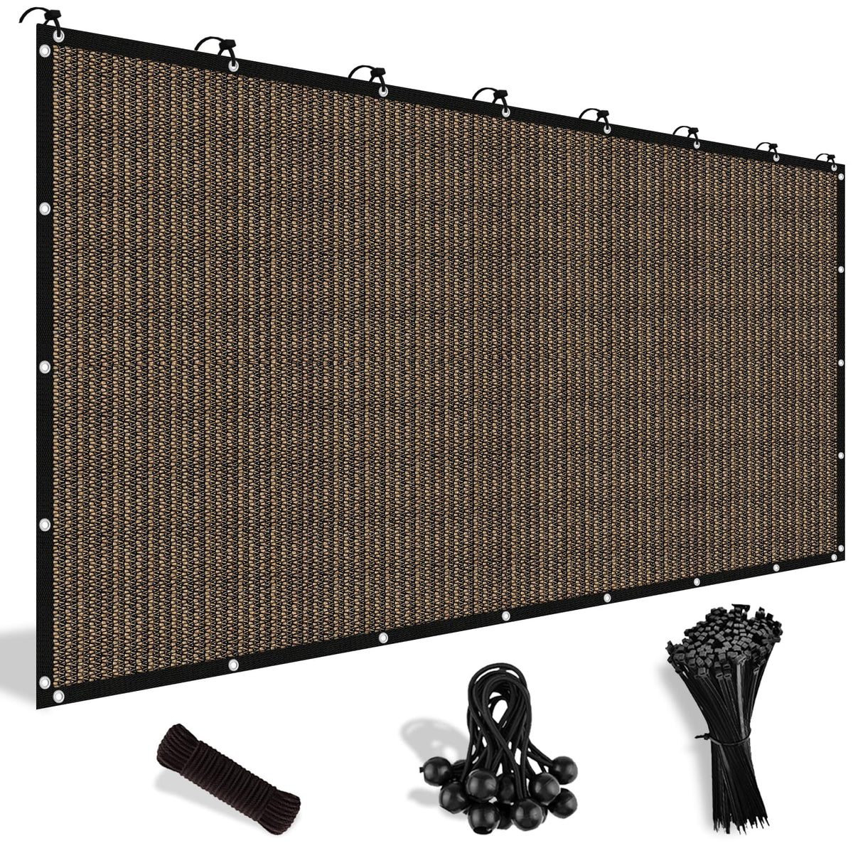 Shade&Beyond custom-size sun shade cloth with grommets for quick mounting and shade.