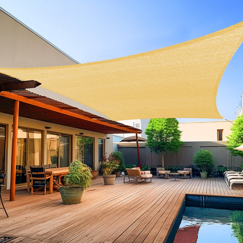 Shade&Beyond 8x10 sun shade sail over patio for cooler outdoor shade