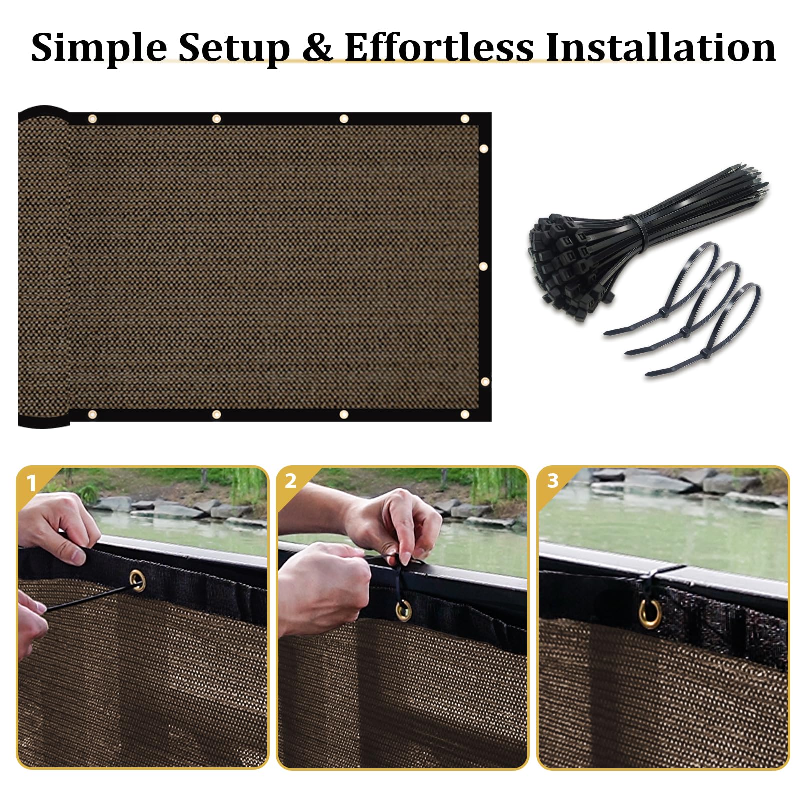 Shade&Beyond backyard privacy screen provides wind-friendly shade for patios