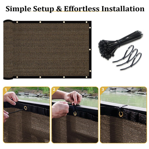 Shade&Beyond backyard privacy screen provides wind-friendly shade for patios