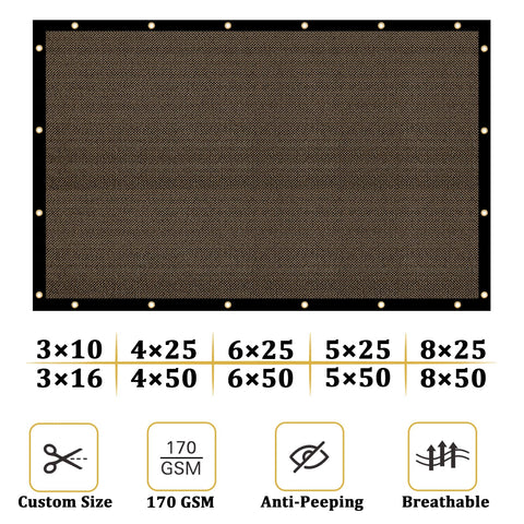 Shade&Beyond brass grommets reinforce secure fence mounting for longevity.