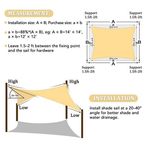 Shade&Beyond versatile shade sail for patios, gardens, pools and more