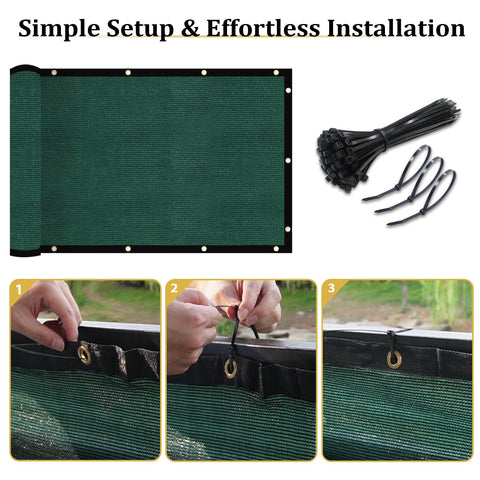 Shade&Beyond installation with zip ties to secure the screen.