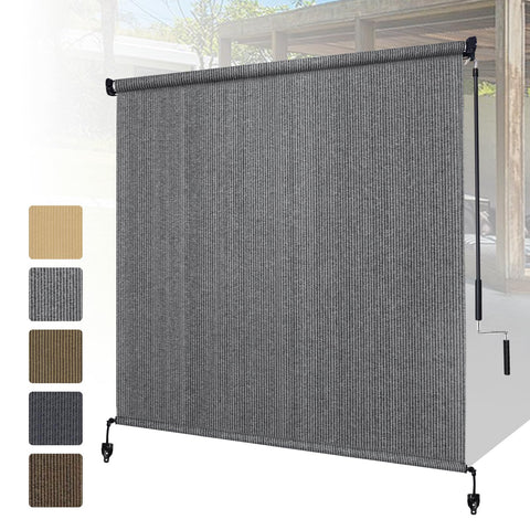 Shade&Beyond outdoor roller shades with splicing design offer privacy and sun control.