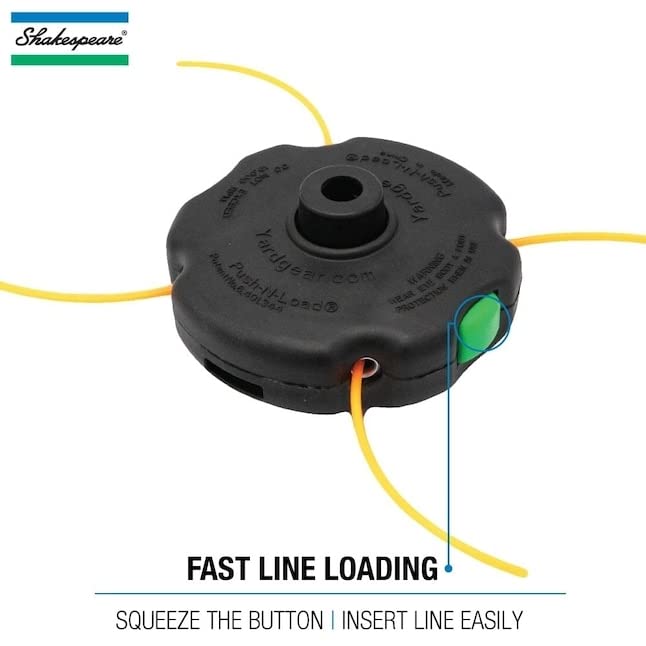 Shakespeare Push-N-Load head mounted on trimmer bar for simple maintenance