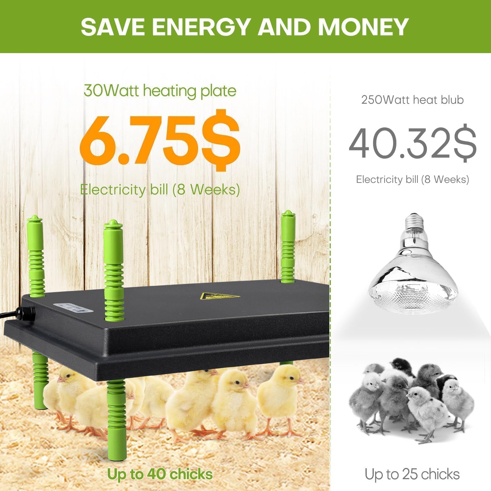 Shaledig no-light brooder plate maintains restful environment for chicks.