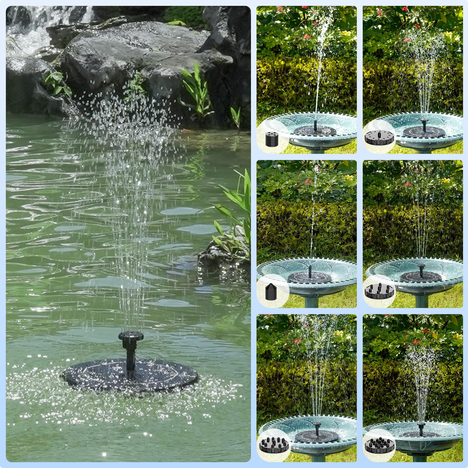 SHANCHAHUA solar fountain filtration box blocks debris for longer life.