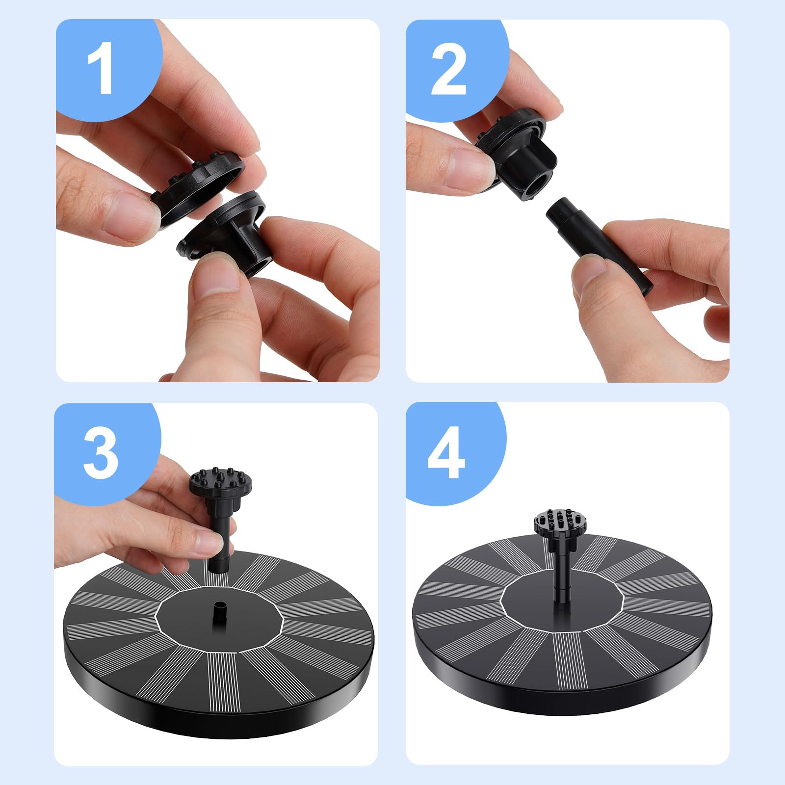 SHANCHAHUA solar fountain requires minimum depth of 1.2 inches.