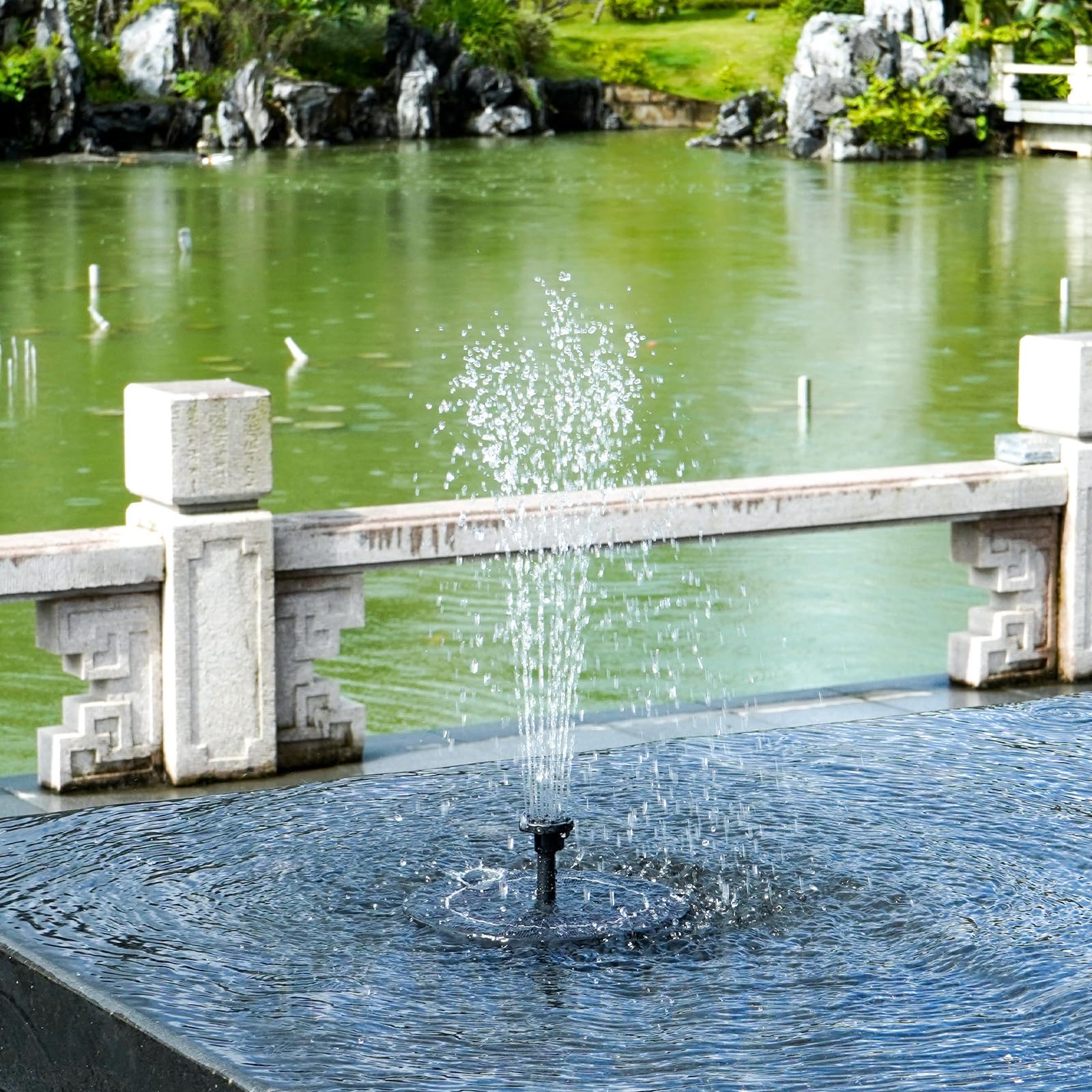 SHANCHAHUA solar fountain fixer stabilizer prevents movement during operation.