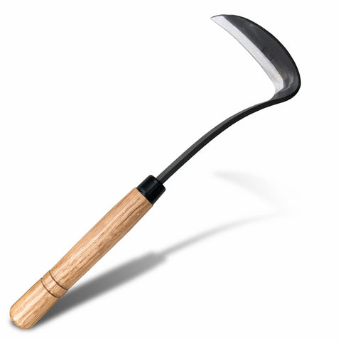 SHANFEEK Japanese weeding sickle blade for precise weed removal in tight garden beds.