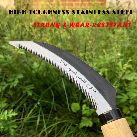 SHANFEEK sawtooth edge design for effective soil loosening and weed cutting.