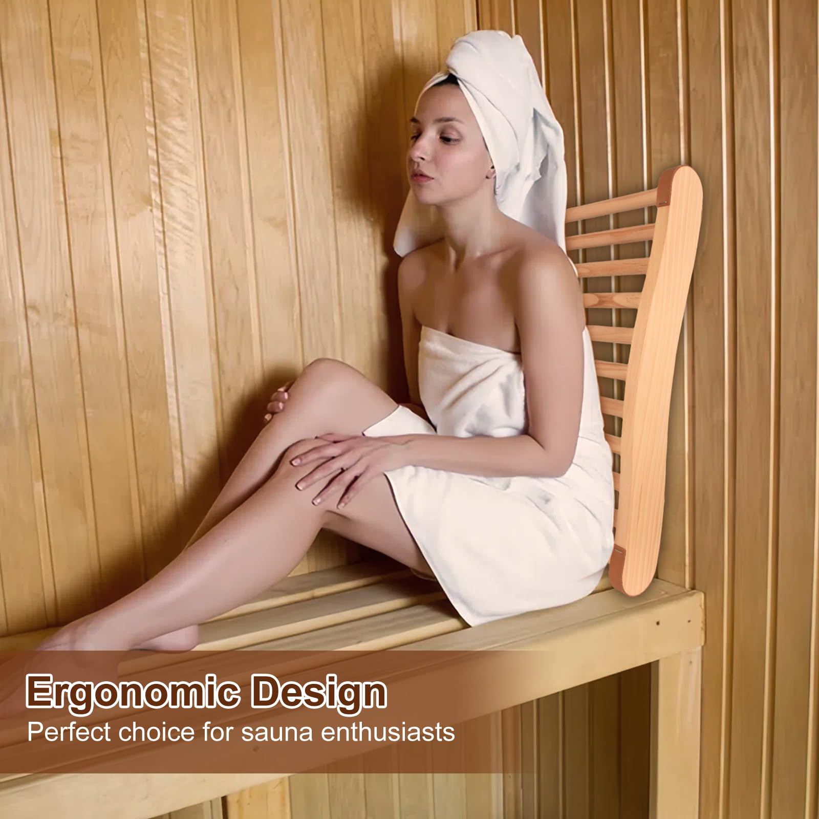 Shanshanshop comfortable backrest enhances relaxation during sauna time.