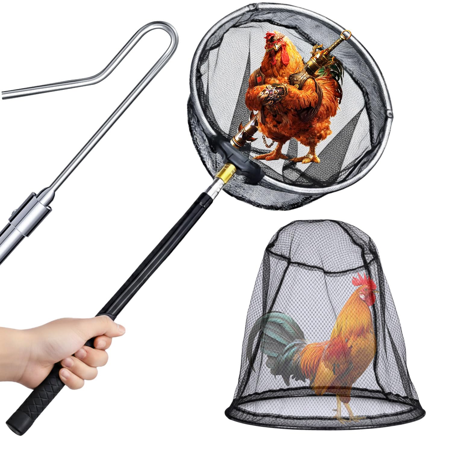 SHANWORN stainless steel poultry catcher with extended reach for easy, safe capture.