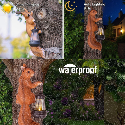 SHAODIE Squirrel brown-tone design complements outdoor spaces beautifully.