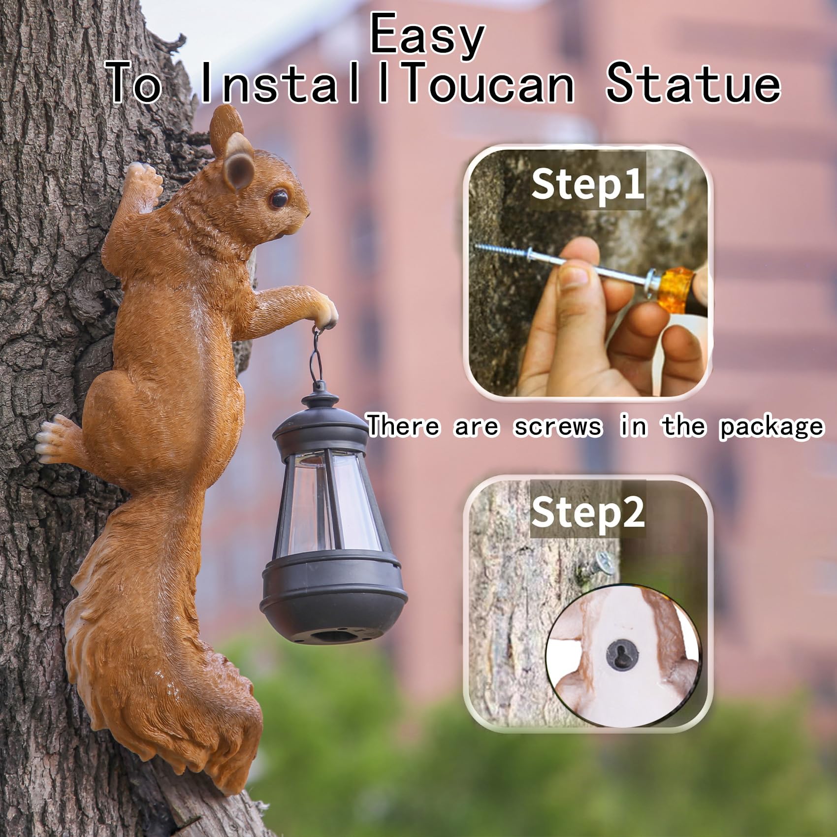 SHAODIE Squirrel closeup-face shows lifelike details for outdoor display.