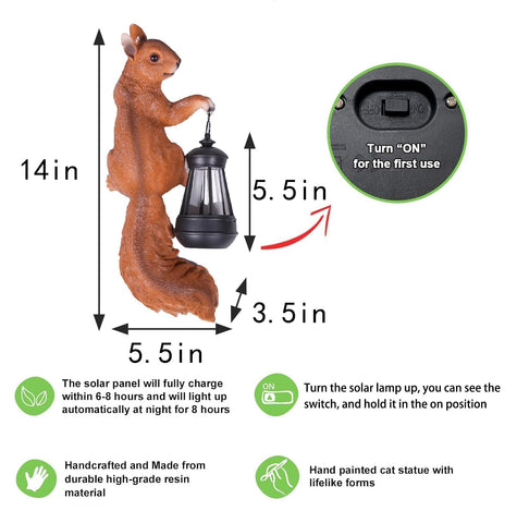 SHAODIE Squirrel resin-durability withstands varied weather in outdoor spaces.
