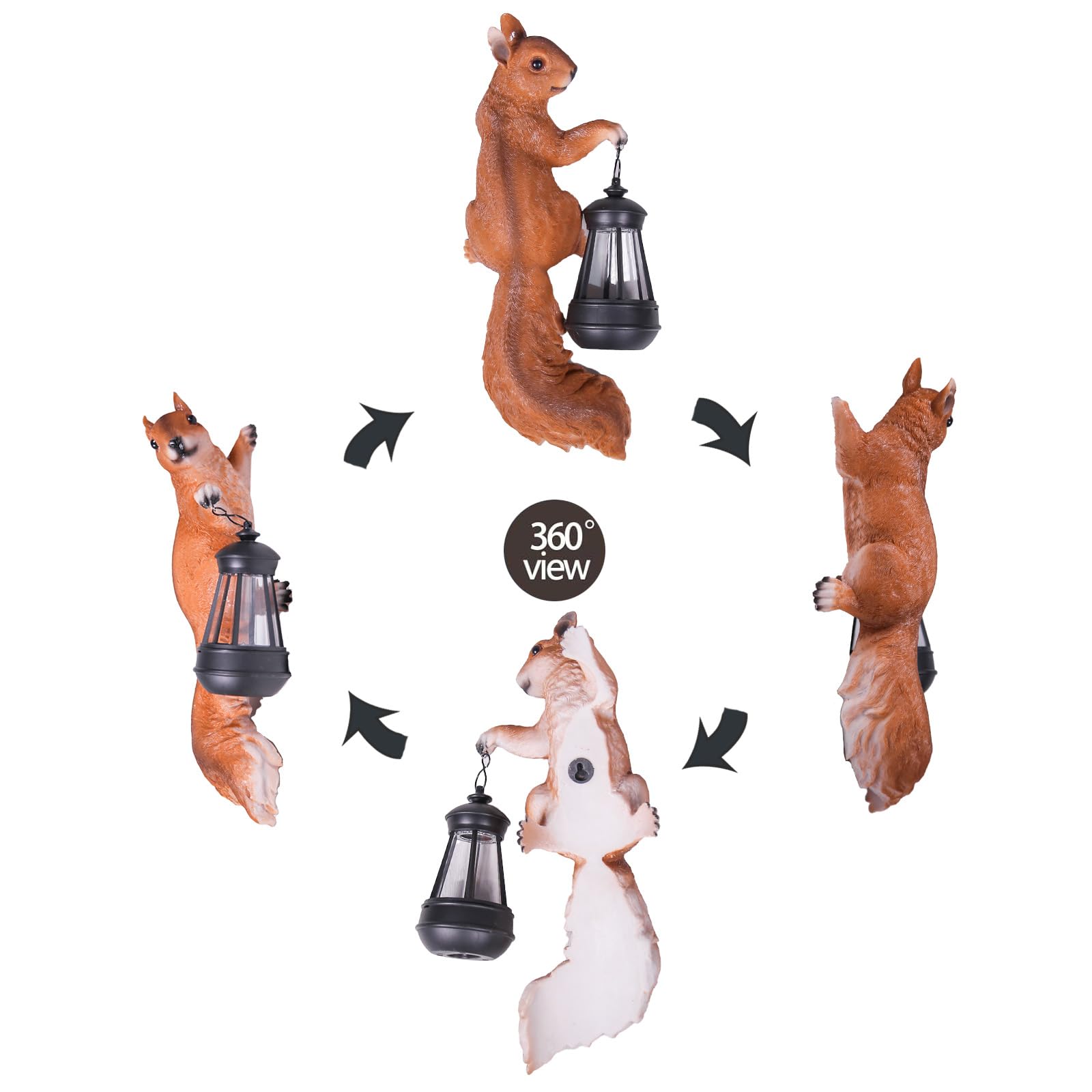 SHAODIE Squirrel tree-post-mount is easy to install for instant whimsy.