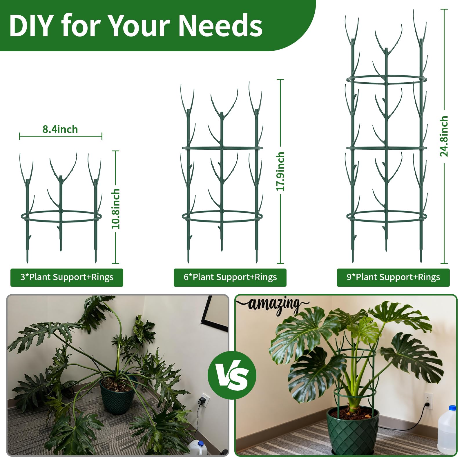 SHAOKAOLU interlocking curved support keeps thick stems secure for vigorous vines