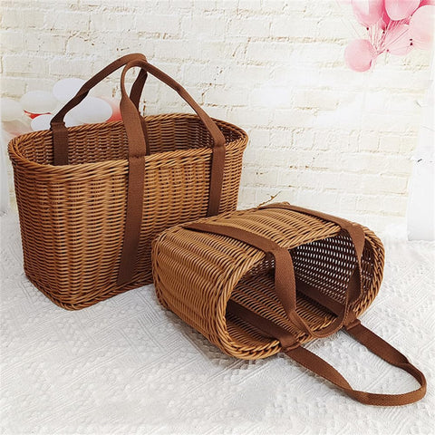 Shapeazy Wicker Basket doubles as decorative storage for blankets or blooms.