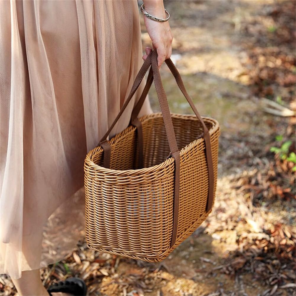 Shapeazy Wicker Basket picnic setup ready for outdoor meals.