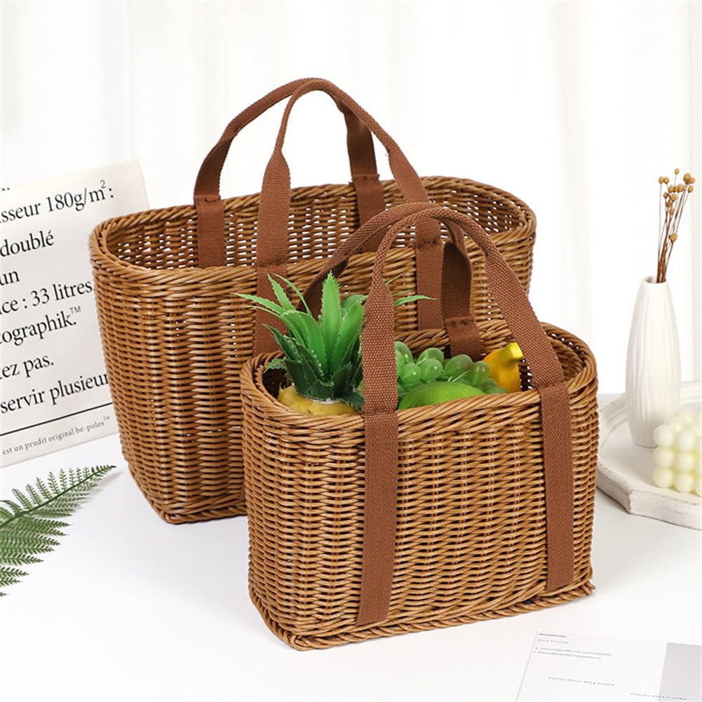Shapeazy Wicker Basket rustic design offers natural charm for markets and home decor.