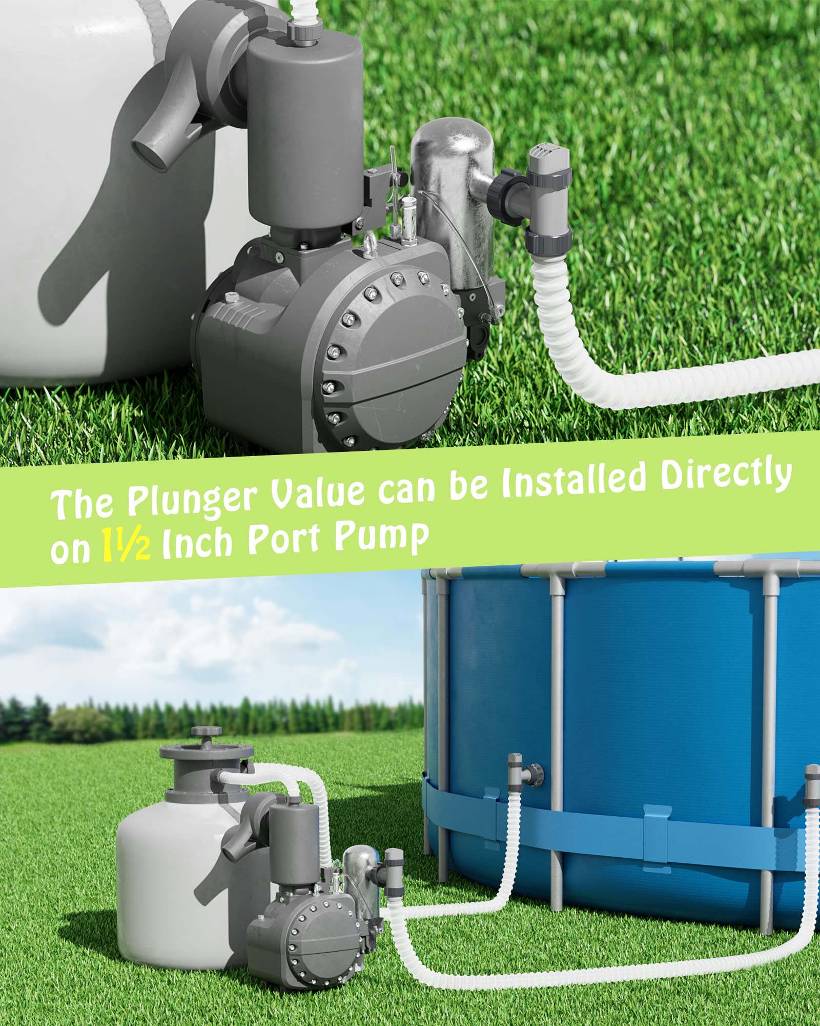 SHAPON plunger valve features durable plastic construction for long-lasting pool equipment