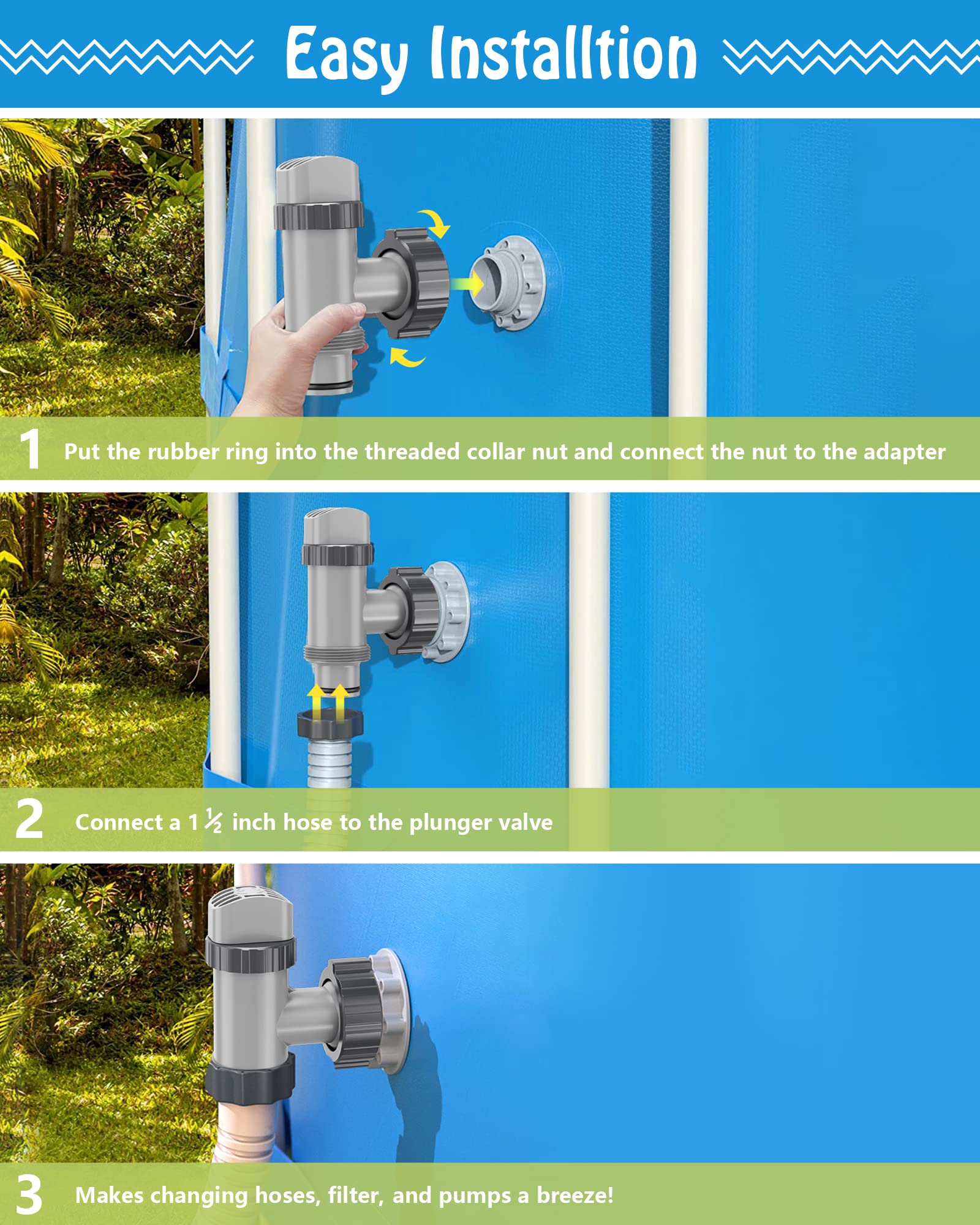 SHAPON plunger valve on/off action enables quick flow stops without tools