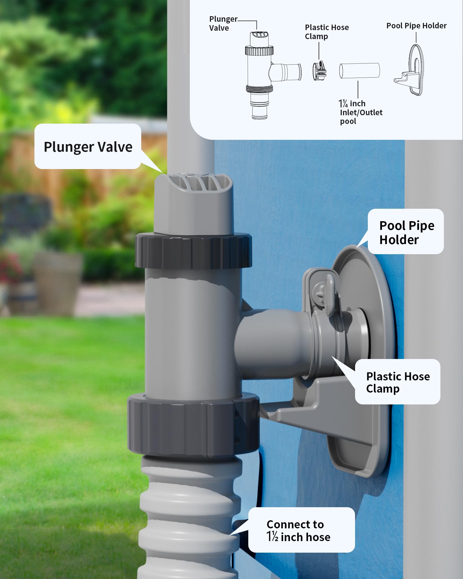 SHAPON pool hose holder protection preventing hose kinking