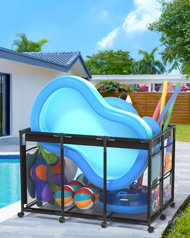 SHAPON XX-Large pool storage bin highlights large capacity for noodles and floats