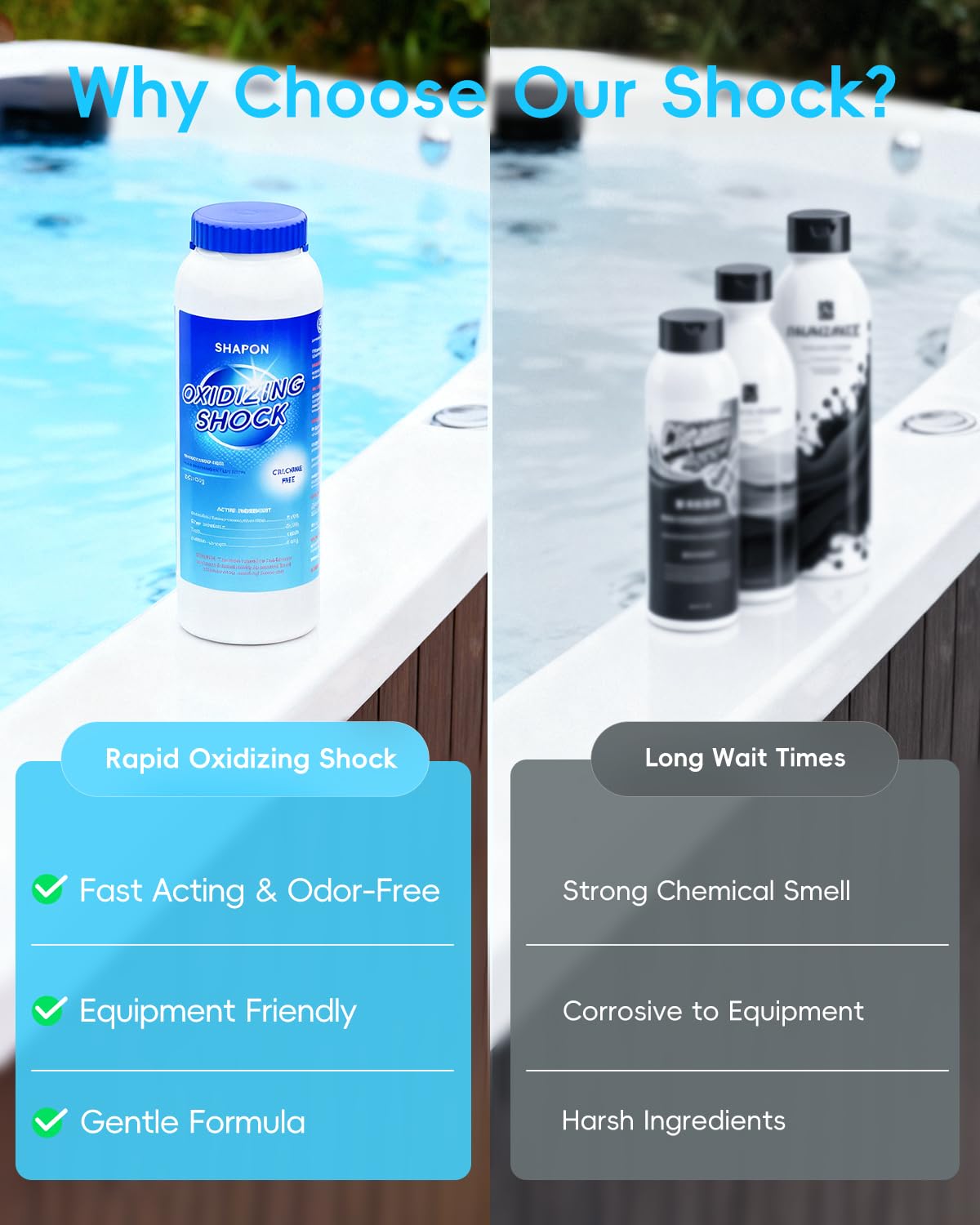 SHAPON suitable for both small two-person spas and larger hot tubs