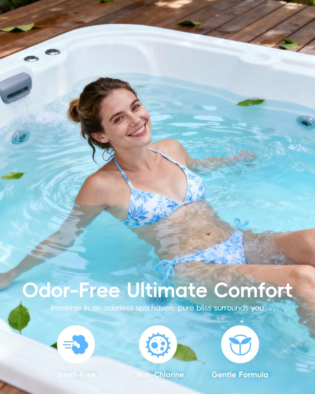 SHAPON spa water clarity after treatment appears inviting and fresh
