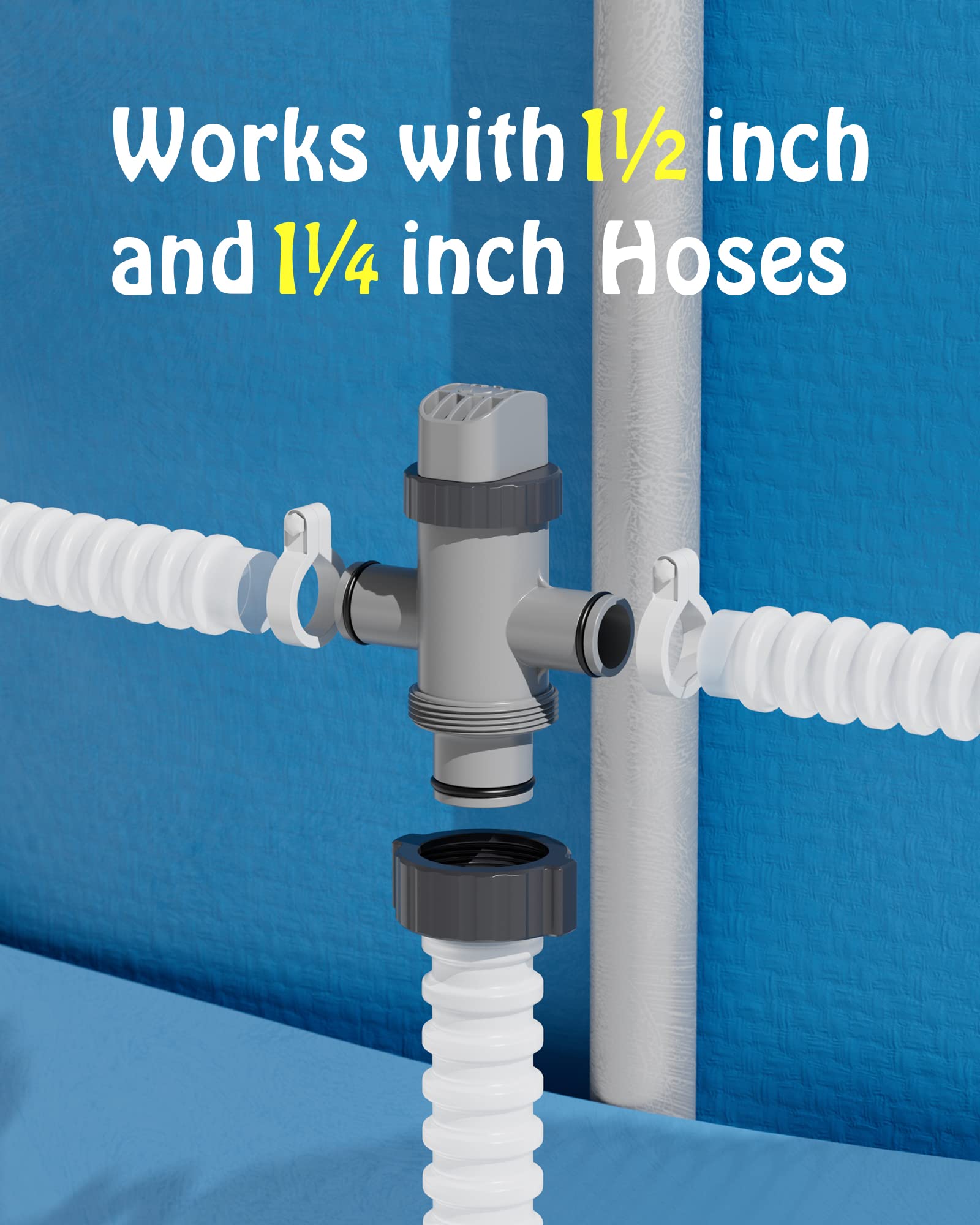 SHAPON water-flow control valve enables easy on/off to filter systems.
