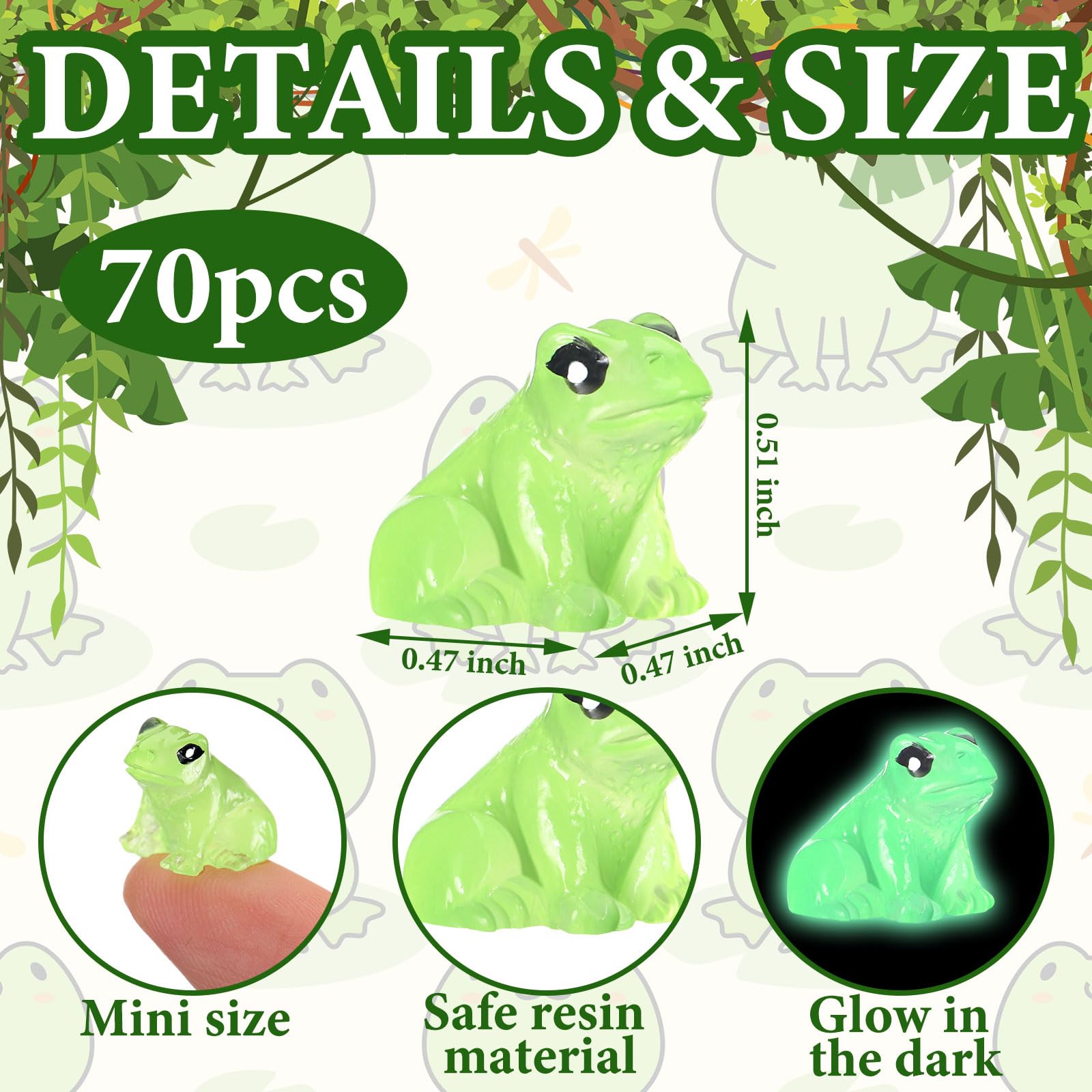 Shappy glow frogs illuminate shelves with soft ambient glow.
