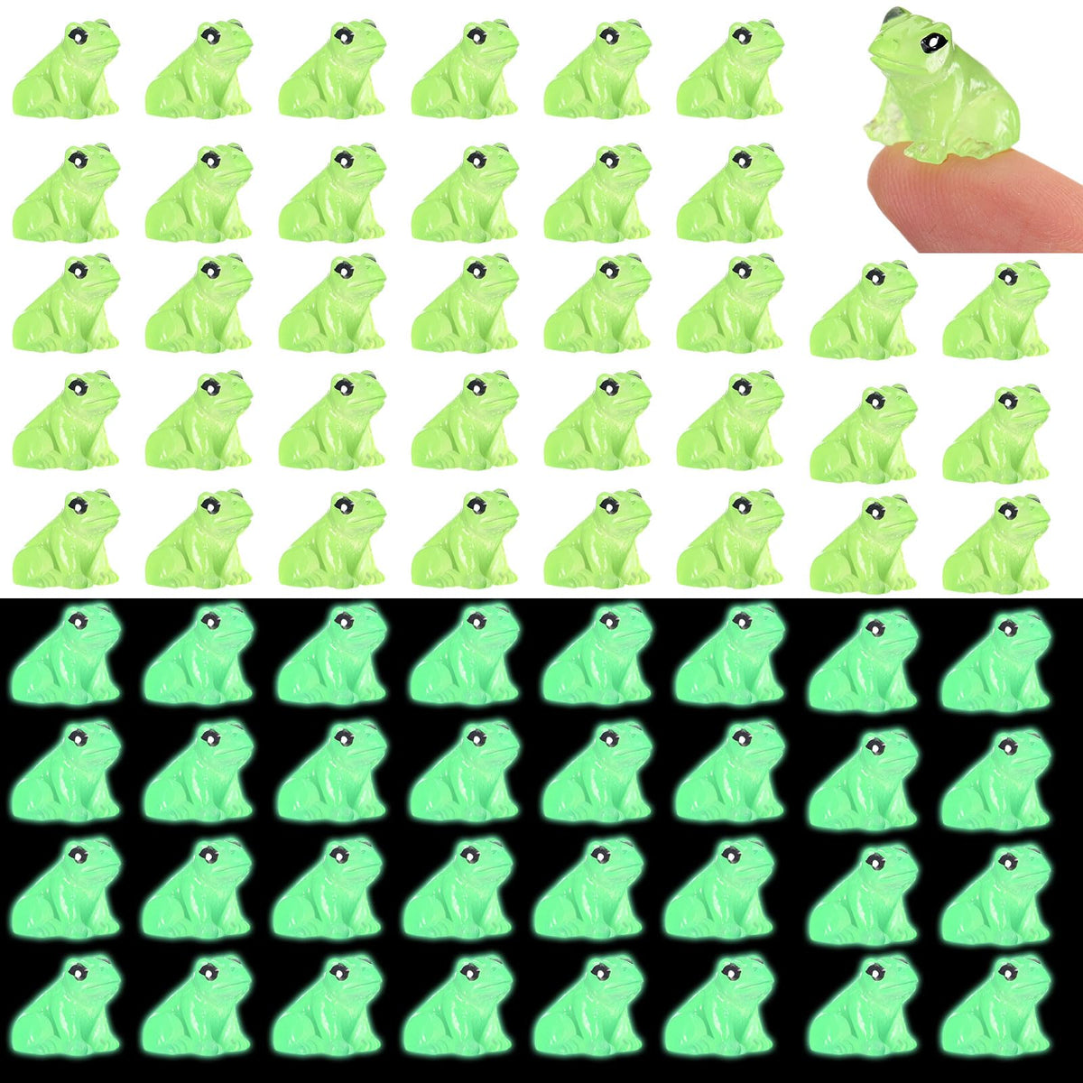 Shappy 70 resin mini frogs glow in the dark for garden decor.