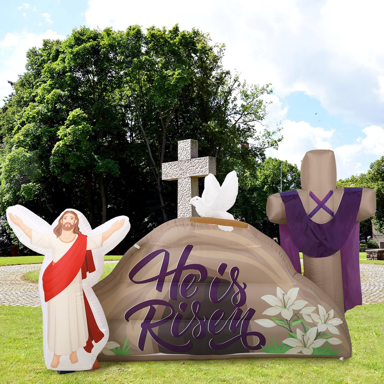 Shappy Easter cross inflatable with LED lights for night visibility