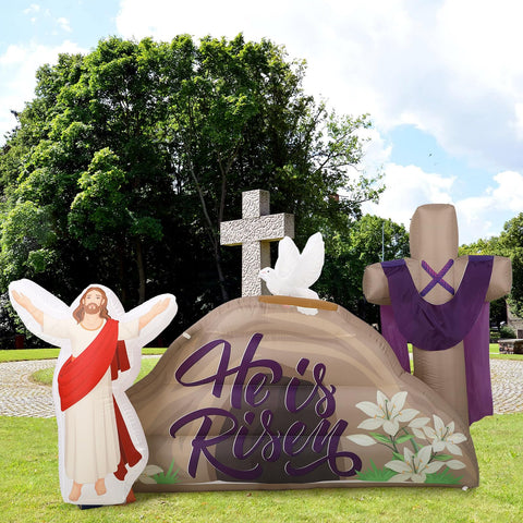 Shappy Easter cross inflatable with LED lights for night visibility