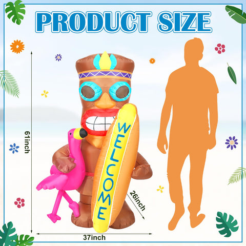 Shappy easy-inflate luau decor with blower and stakes for quick setup
